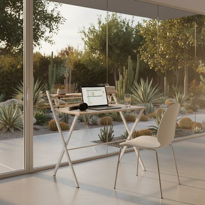 Compás de Trabajo | Escritorio Plegable con Estante