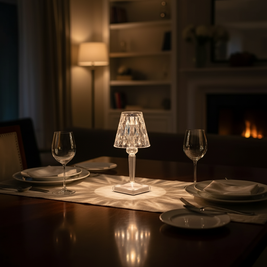 Lámpara de Mesa Cristal LED